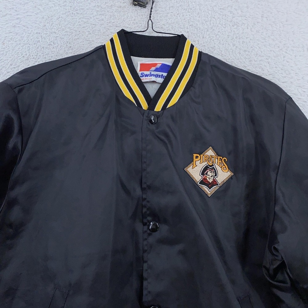 Vintage Pittsburgh Pirates Swingster Satin Bomber Jacket Medium MLB Baseball 90s